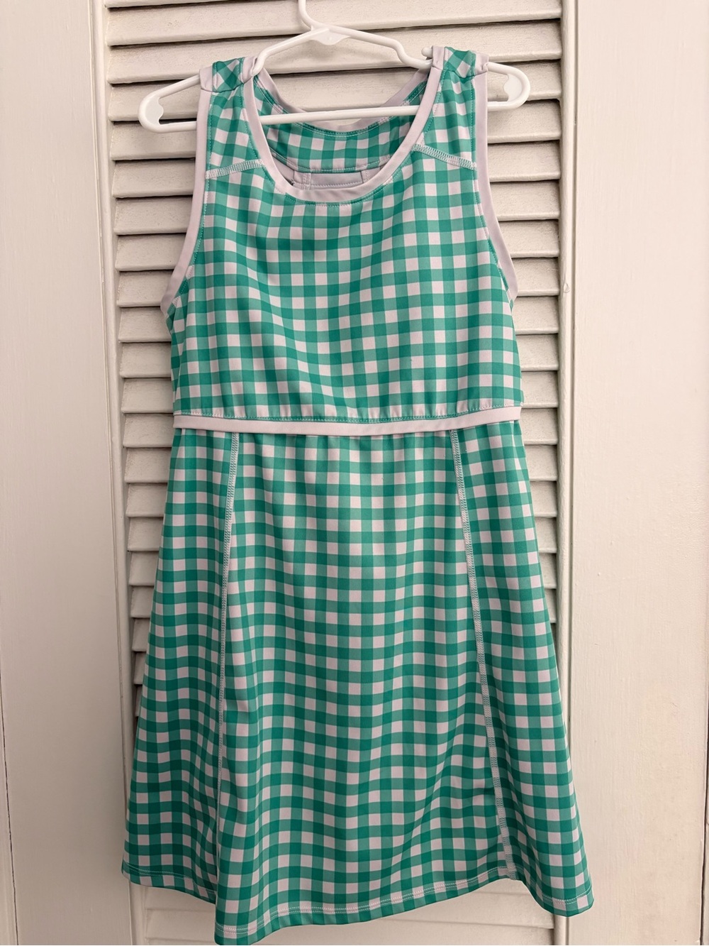 Tommy Bahama Green and White Gingham Tank Sports Dress